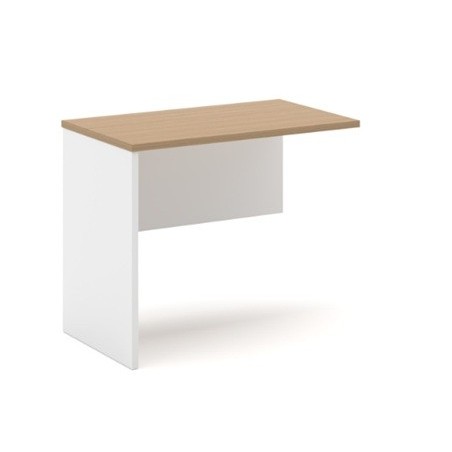 Ala de mesa de oficina VOLPI 80, blanco y roble, 80 x 40 cms