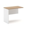 Ala de mesa de oficina VOLPI 80, blanco y roble, 80 x 40 cms