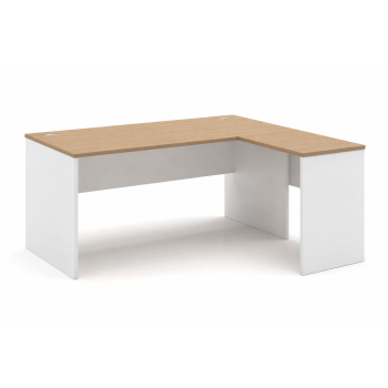Ala de mesa de oficina VOLPI 80, blanco y roble, 80 x 40 cms 2