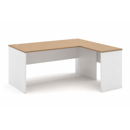 Ala de mesa de oficina VOLPI 80, blanco y roble, 80 x 40 cms-0
