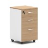 Cajonera AREZZO, ruedas, 3 cajones, blanco y roble