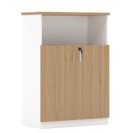 Armario AREZZO 120, medio, 2 puertas, blanco y roble