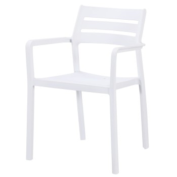 Sillón MADEIRA, apilable, polipropileno blanco