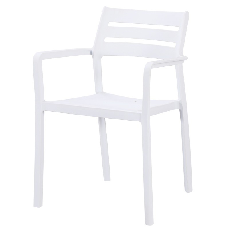 Sillón MADEIRA, apilable, polipropileno blanco
