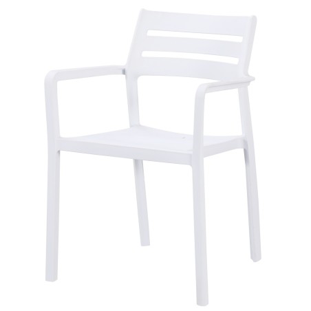 Sillón MADEIRA, apilable, polipropileno blanco