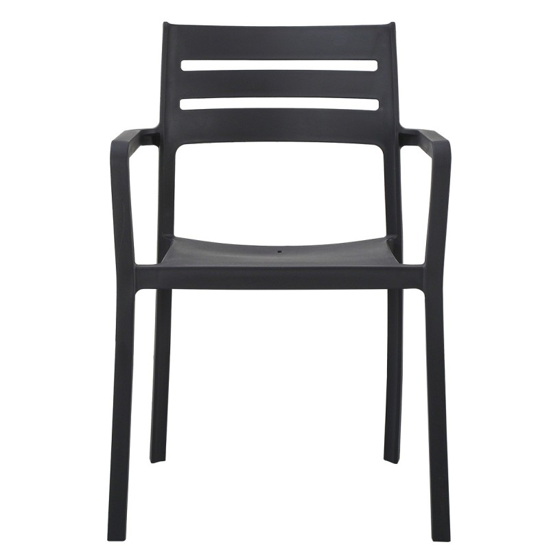 Sillón MADEIRA, apilable, polipropileno negro