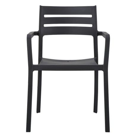 Sillón MADEIRA, apilable, polipropileno negro