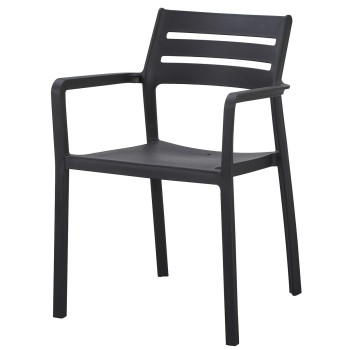 Sillón MADEIRA, apilable, polipropileno negro-0