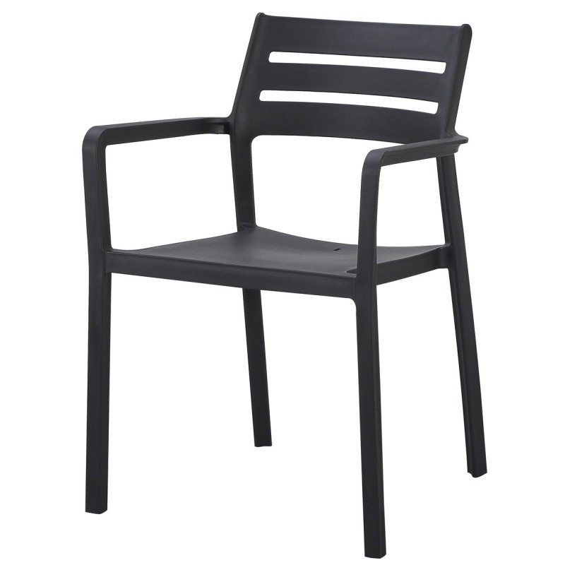 Sillón MADEIRA, apilable, polipropileno negro-0