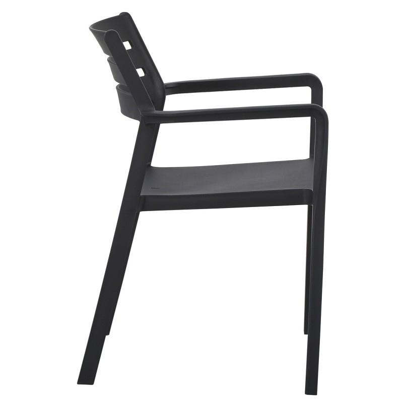Sillón MADEIRA, apilable, polipropileno negro-1