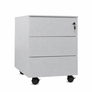 Cajonera metálica OLIMPO 3C, ruedas, 3 cajones, gris ral 7035.
