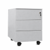 Cajonera metálica OLIMPO 3C, ruedas, 3 cajones, gris ral 7035.