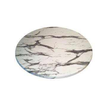 Tablero de mesa Werzalit WER-FANTASY, Mármol Ayfon 5657, 80 cms de diámetro