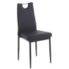 Silla AROSA, apilable, metal, similpiel negra