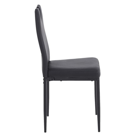 Silla AROSA, apilable, metal, similpiel negra-1
