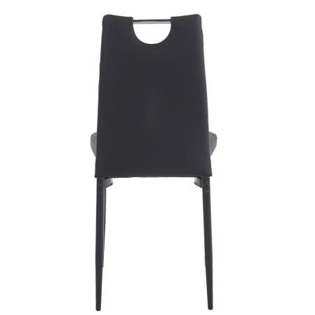 Silla AROSA, apilable, metal, similpiel negra-2