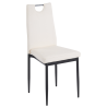 Silla AROSA, apilable, metal, similpiel blanca