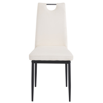 Silla AROSA, apilable, metal, similpiel blanca 2