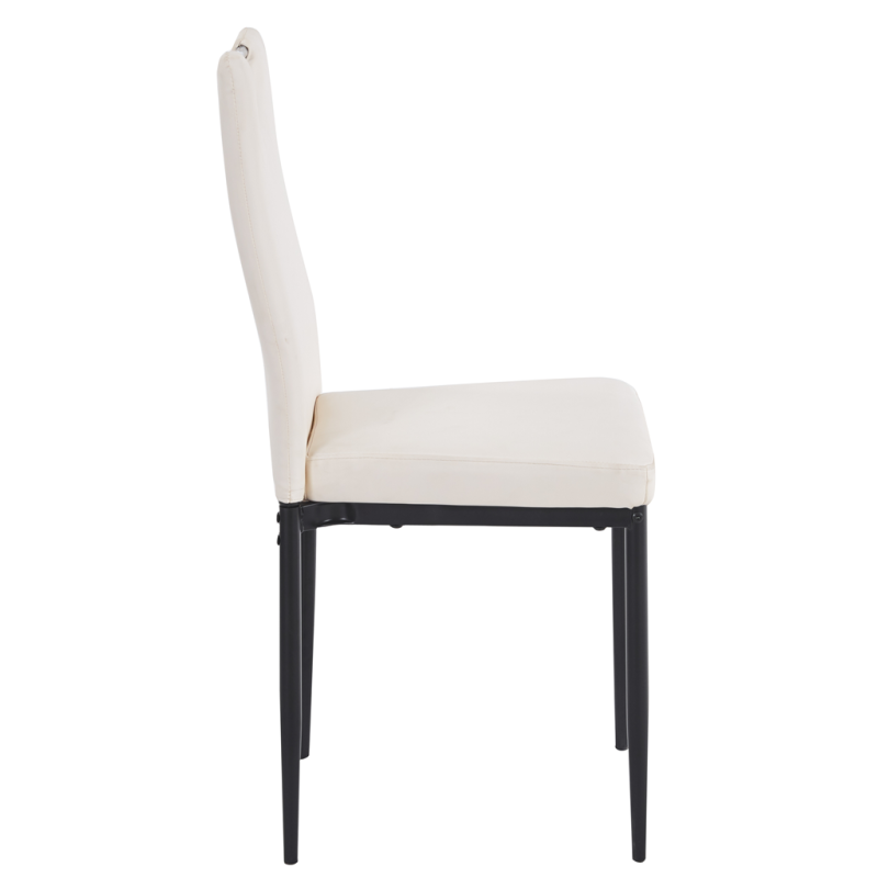 Silla AROSA, apilable, metal, similpiel blanca-1