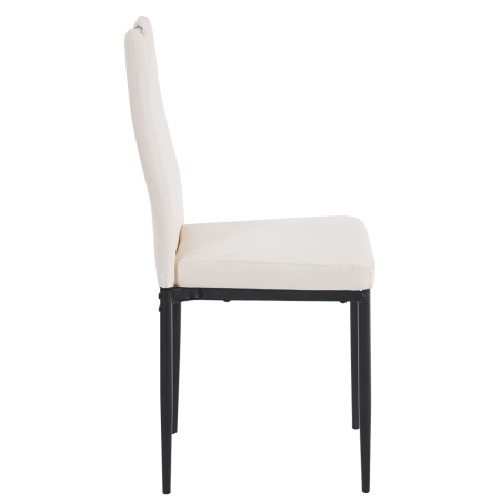 Silla AROSA, apilable, metal, similpiel blanca-1