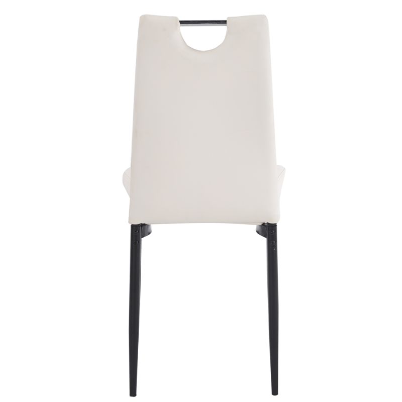 Silla AROSA, apilable, metal, similpiel blanca-2