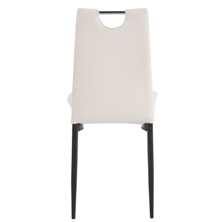 Silla AROSA, apilable, metal, similpiel blanca-2