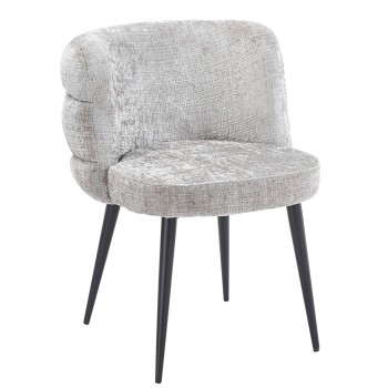 Silla BERG, metal, tapizado tejido cremona gris