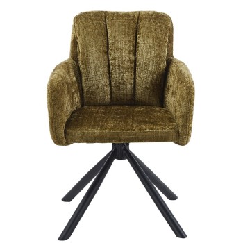 Sillón VADUZ, metal, giratorio, tapizado tejido cremona verde 2