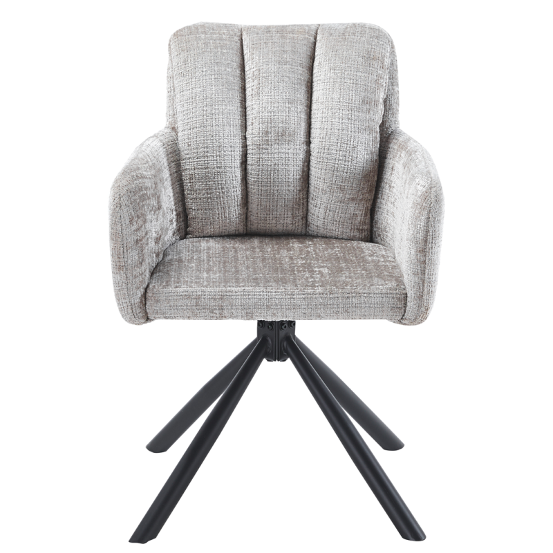 Sillón VADUZ, metal, giratorio, tapizado tejido cremona gris-1
