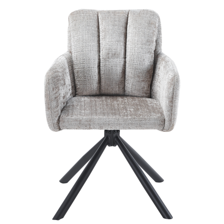 Sillón VADUZ, metal, giratorio, tapizado tejido cremona gris-1
