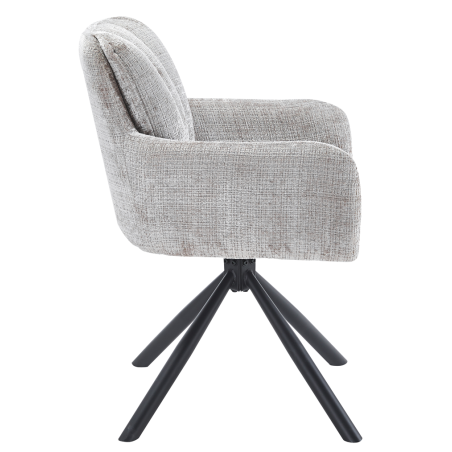 Sillón VADUZ, metal, giratorio, tapizado tejido cremona gris-2