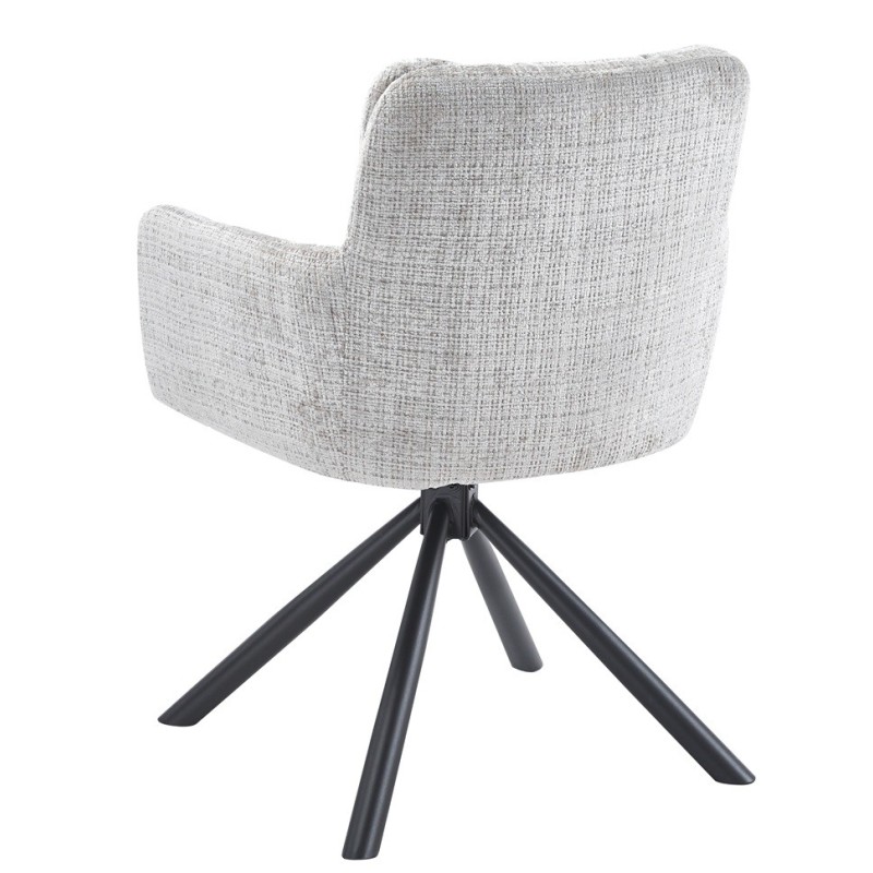 Sillón VADUZ, metal, giratorio, tapizado tejido cremona gris-4