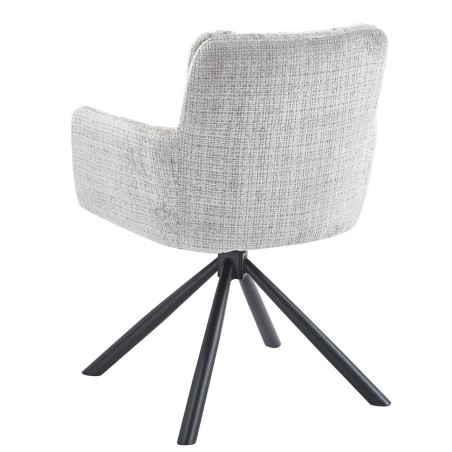 Sillón VADUZ, metal, giratorio, tapizado tejido cremona gris-4