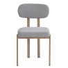 Silla MESINA, metal acabado de color madera, tejido bouclé gris 24