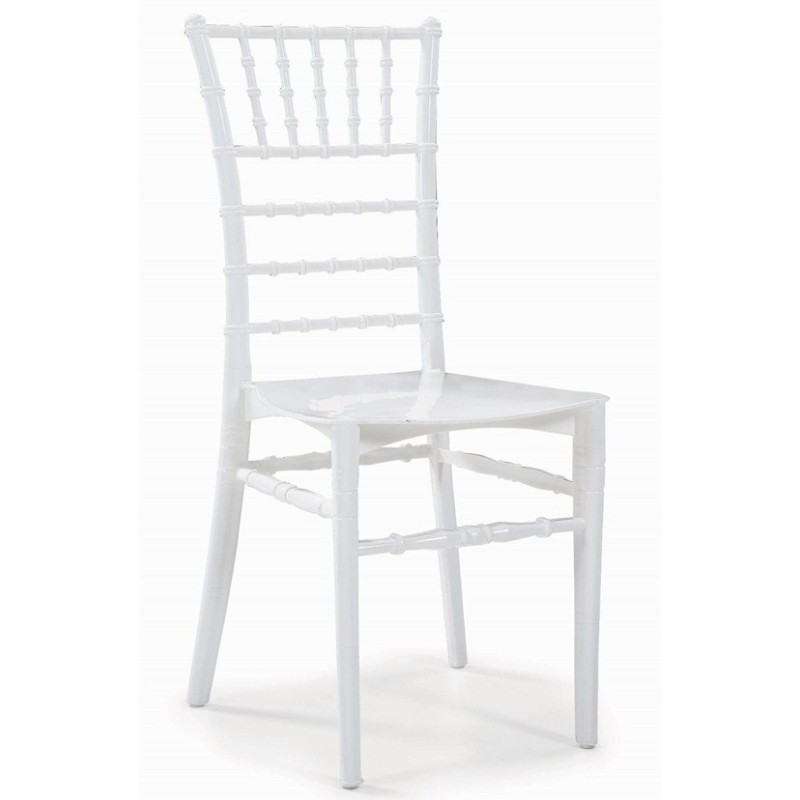 Silla CHIAVARI 77, apilable, polipropileno blanco