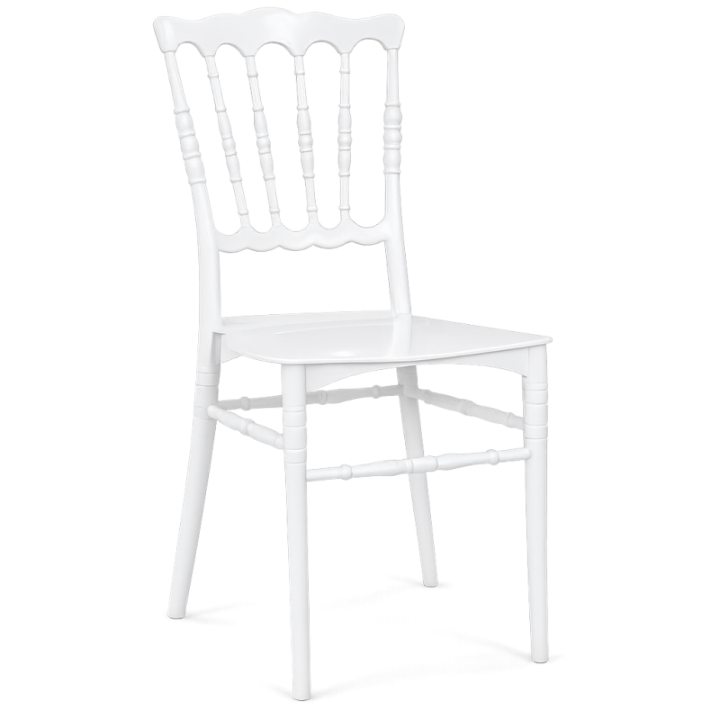 Silla WEDDING 77, apilable, polipropileno blanco
