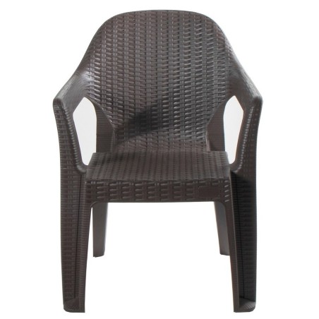 Sillón CIES, apilable, polipropileno marrón chocolate