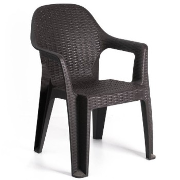 Sillón CIES, apilable, polipropileno marrón chocolate 2