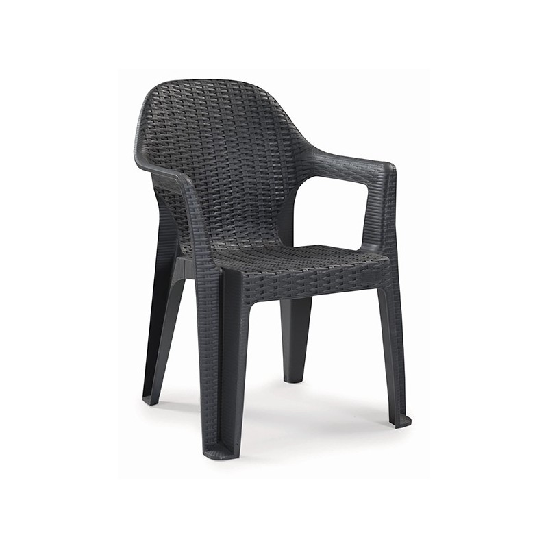 Sillón CIES, apilable, polipropileno antracita