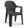 Sillón CIES, apilable, polipropileno antracita