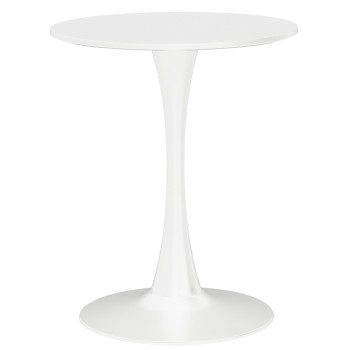 Mesa TUL (SI), base de metal, tapa lacada blanca, 60 cms de diámetro