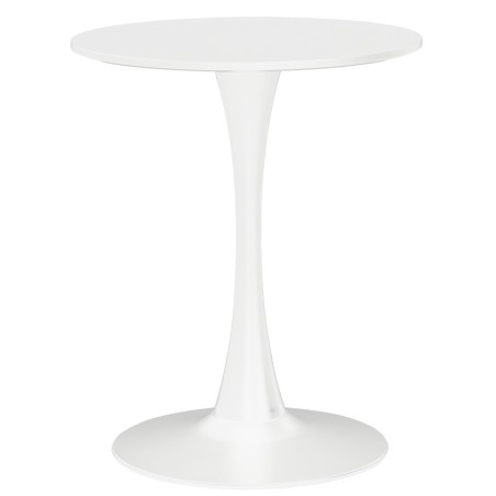 Mesa TUL (SI), base de metal, tapa lacada blanca, 60 cms de diámetro