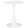 Mesa TUL (SI), base de metal, tapa lacada blanca, 60 cms de diámetro