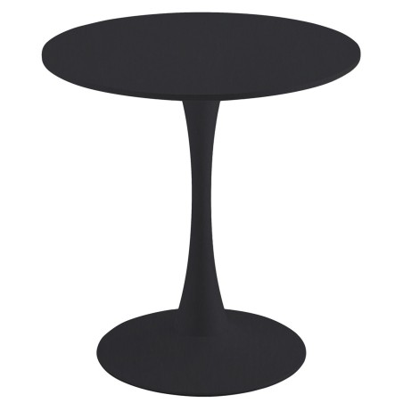 Mesa TUL (SI), base de metal, tapa lacada negra, 70 cms de diámetro