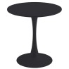 Mesa TUL (SI), base de metal, tapa lacada negra, 70 cms de diámetro