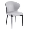 Silla DAVOS, metal, tapizado similpiel marrón y gris