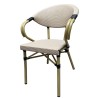 Sillón NERJA, apilable, aluminio, mesh beige y marrón