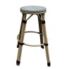Taburete TARAMAY, apilable, aluminio, mesh crema y verde