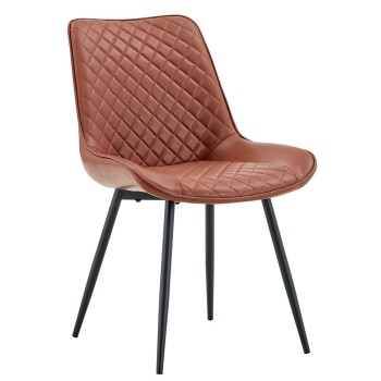Silla FELICIA, metal, tapizado similpiel vintage 20