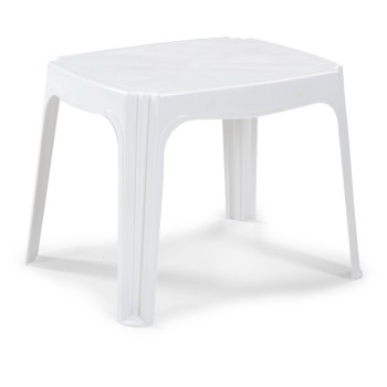 Mesa TORROX, baja, apilable, polipropileno blanco